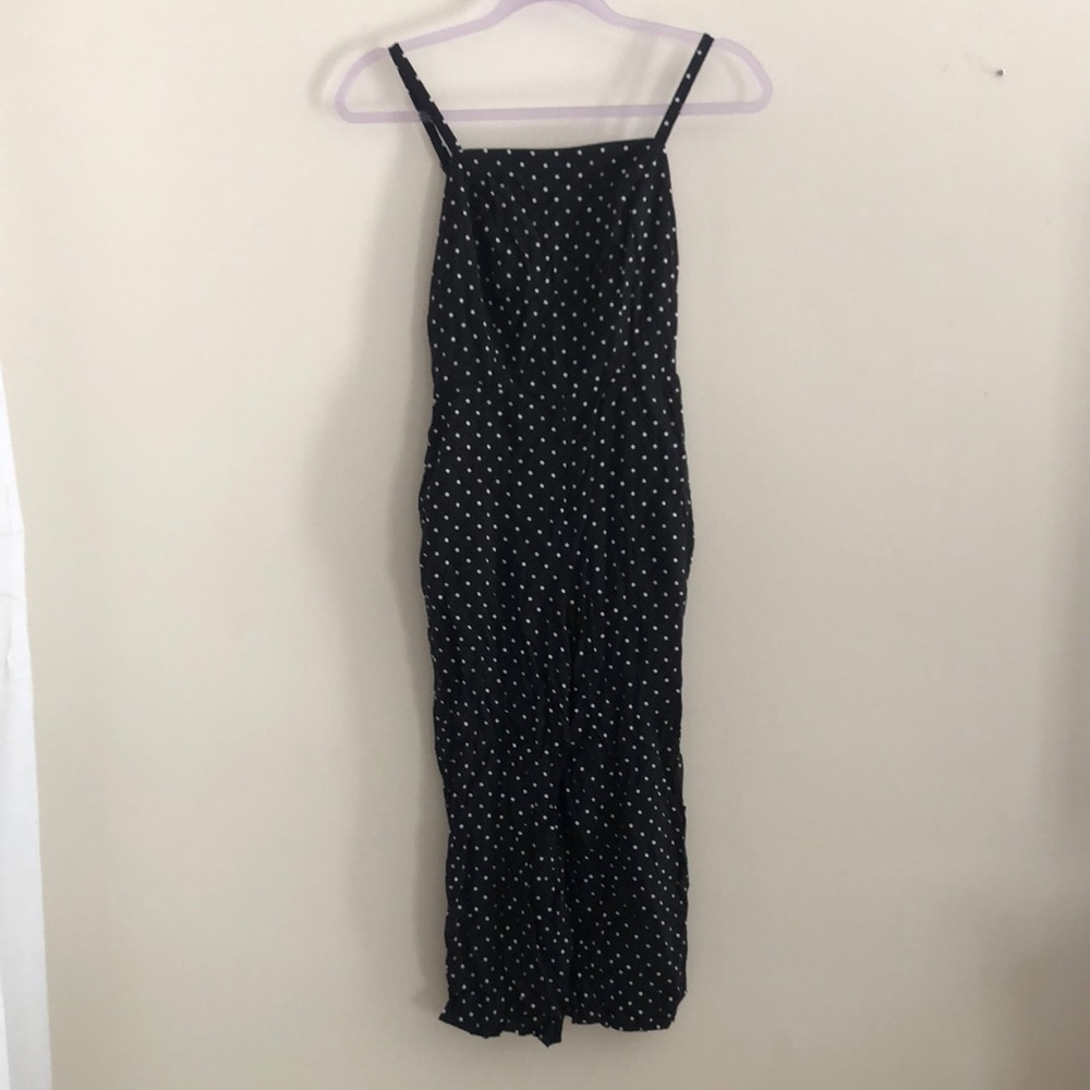 Old Navy Square Neck Cami Black and White Polka Dot Jumpsuit
